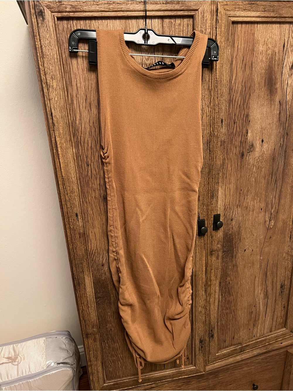 Lioness Sleeveless Midi Dress in Camel Brown